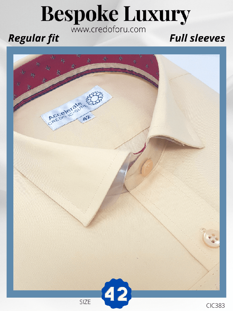 [mafatlal-fabric-beige-formal-shirt-42] Mafatlal Fabric Beige Formal Shirt