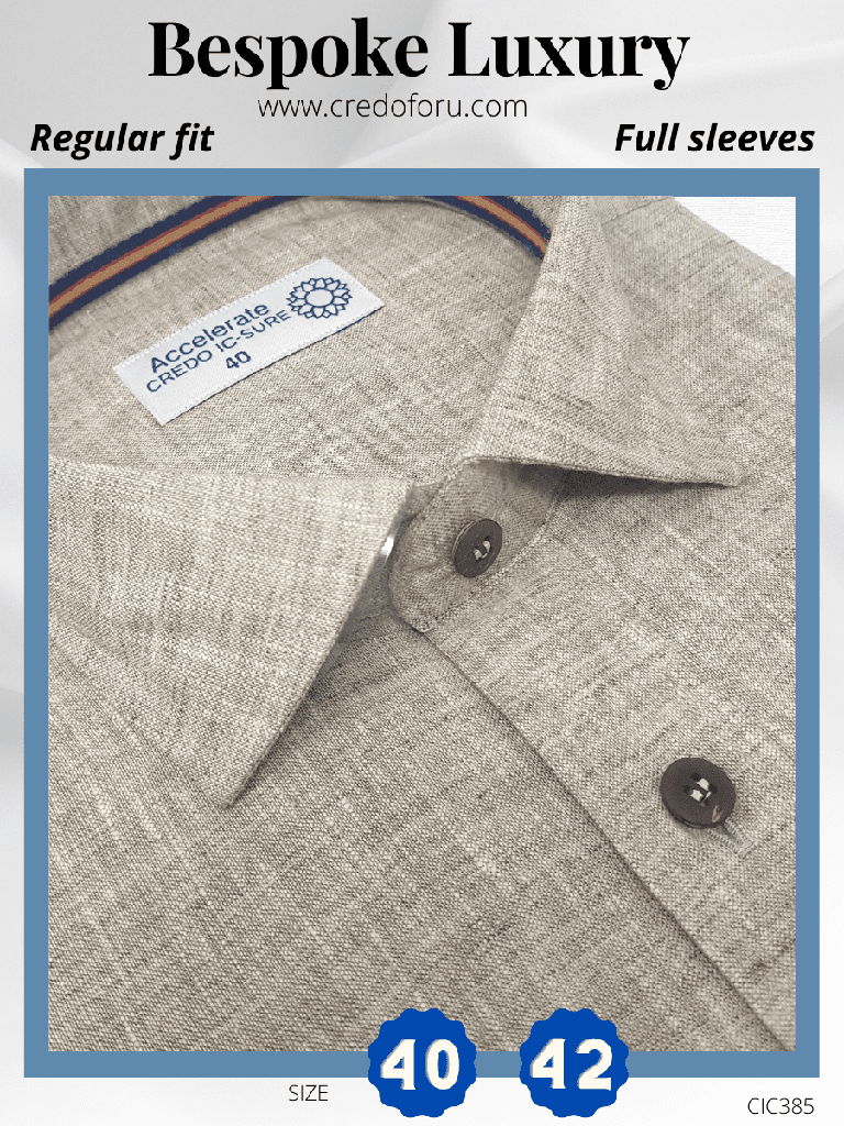 Beige Texture Regular Fit Formal Shirt