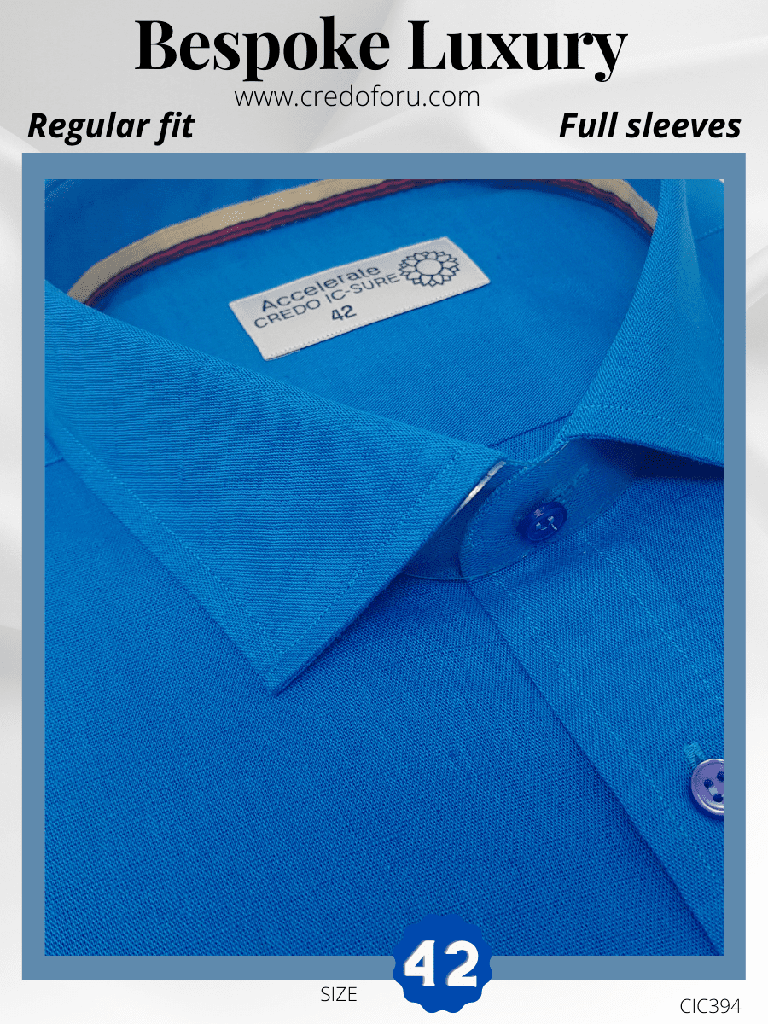 [teal-blue-formal-shirt-42] Teal Blue Formal Shirt