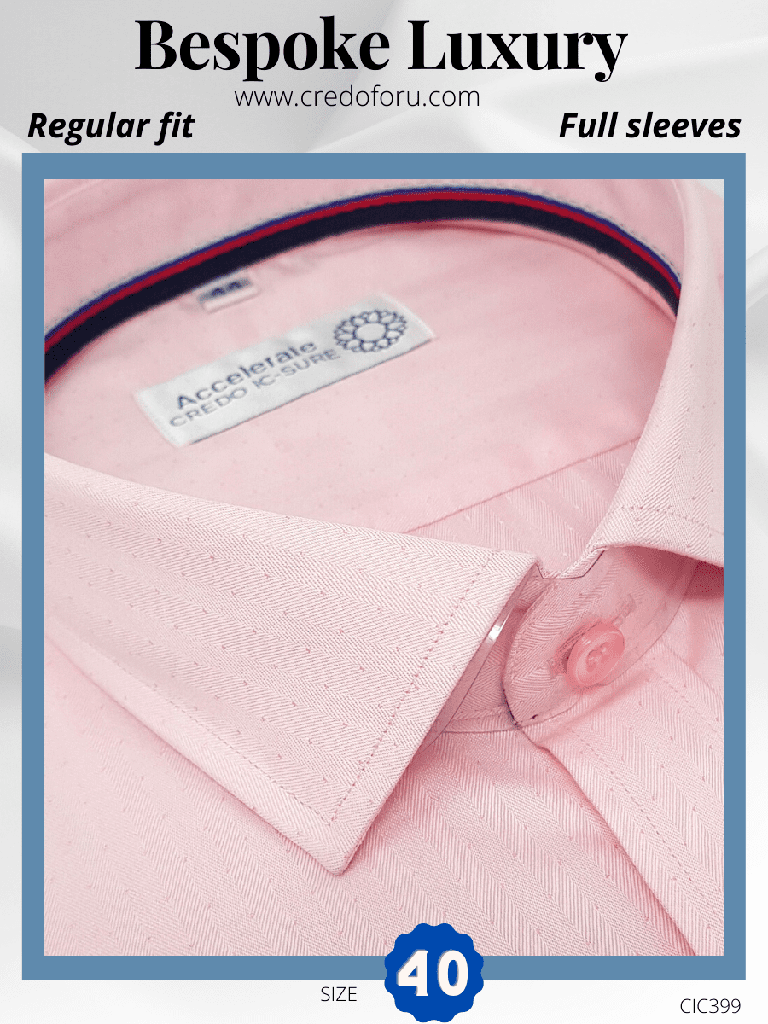 [valji-fabric-pink-regular-fit-texture-formal-shirt-40] Valji Fabric Pink Regular Fit Texture Formal Shirt
