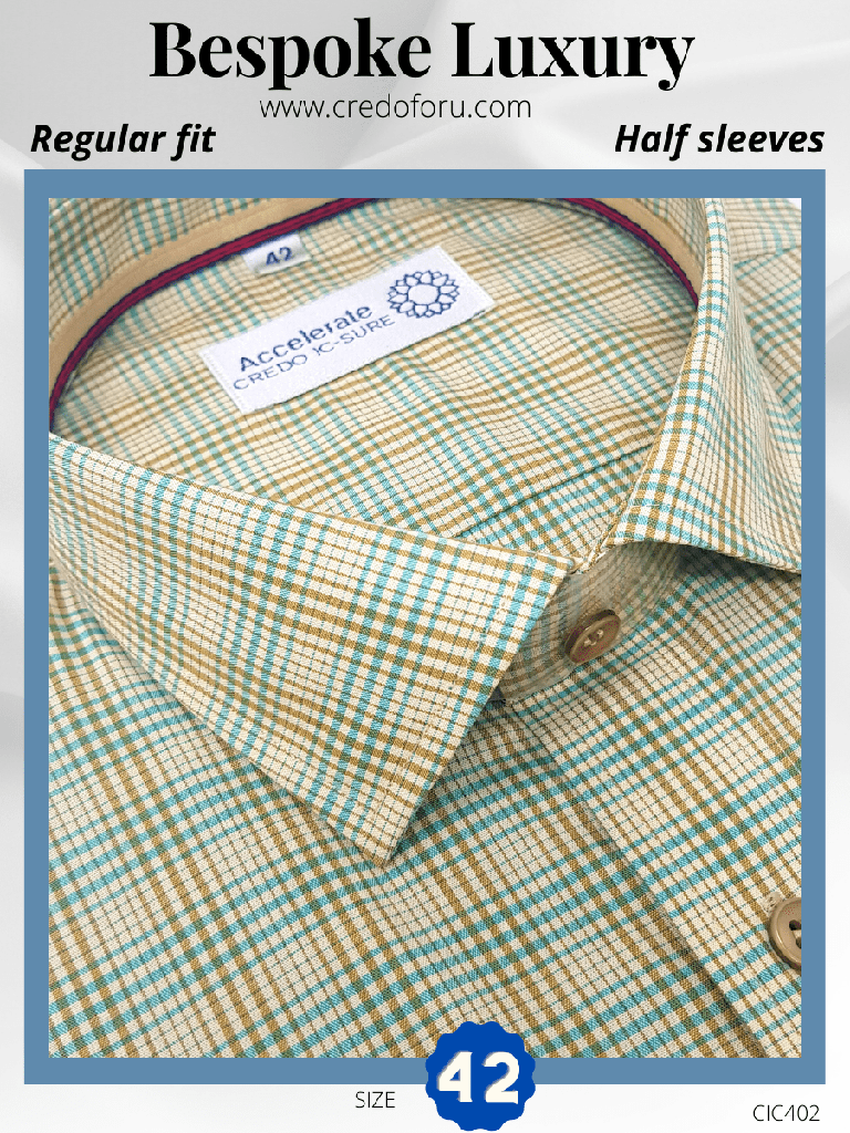 Raymond Green Brown Check Formal Shirt