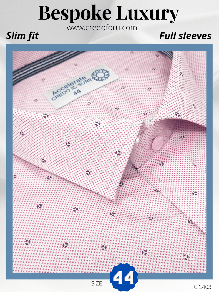 Arvind Fabric Pink Small printed Semi- Formal Shirt