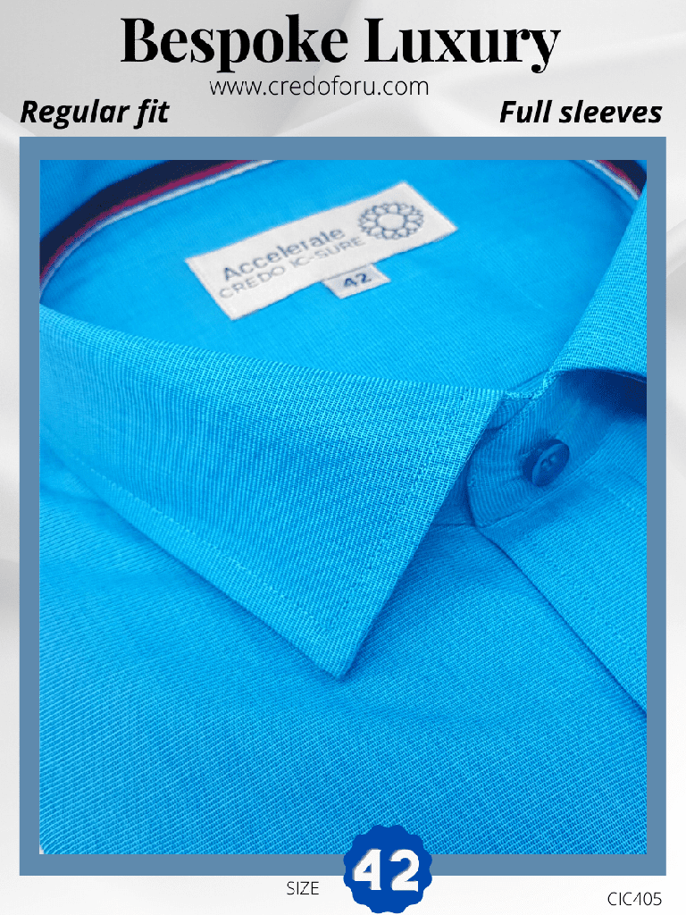 Arvind Fabric Blue Texture Formal Shirt