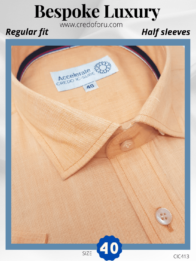 Orange Texture Half Sleeve Shirts