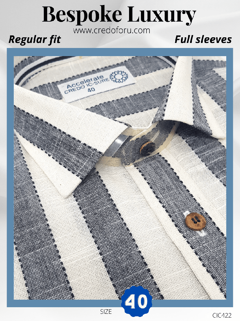 [black-&amp;-white-stripe-full-sleeve-shirt-40] Black &amp; White Stripe Full Sleeve Shirt