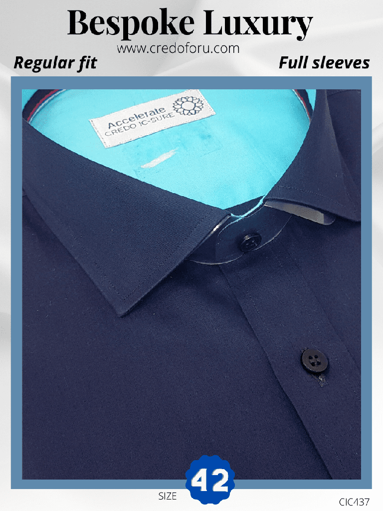 [navy-full-sleeve-formal-shirt-42] Navy Full Sleeve Formal Shirt