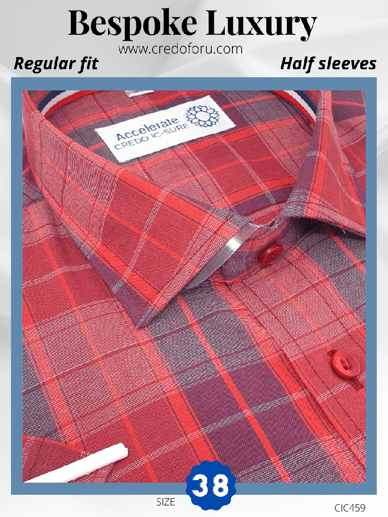 [maroon-check-full-sleeve-formal-shirt-38] Maroon Check Full Sleeve Formal Shirt