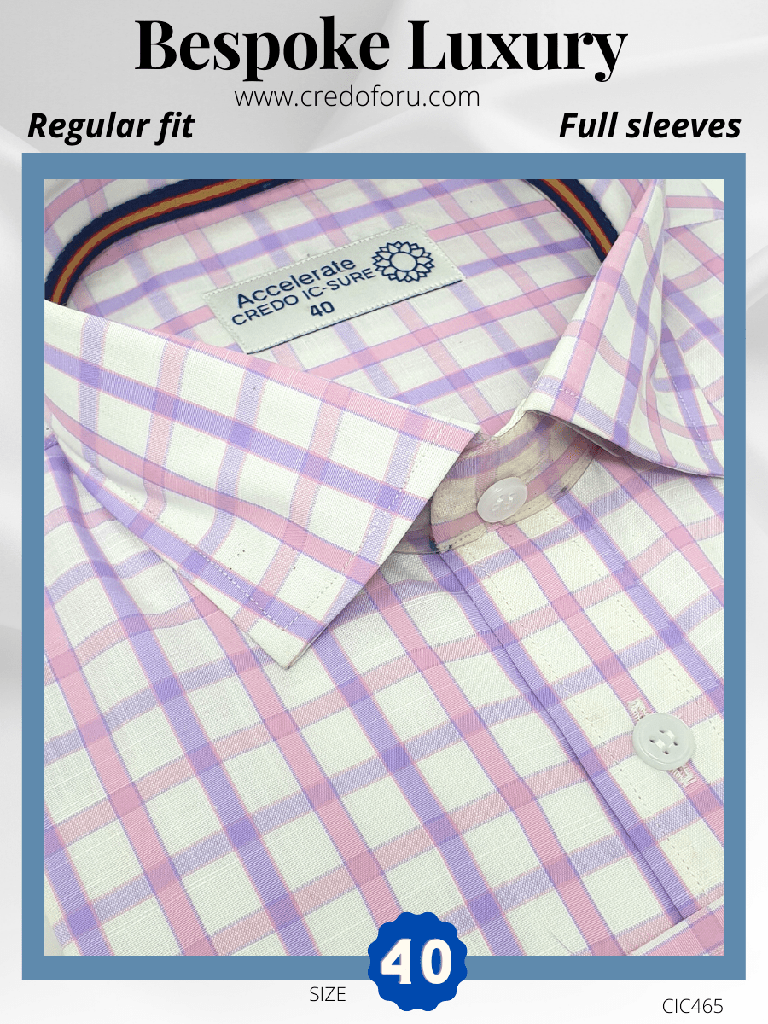 [raymond-fabric-pink-&amp;-mauve-check-formal-shirt-40] Raymond Fabric Pink &amp; Mauve Check Formal Shirt(465)