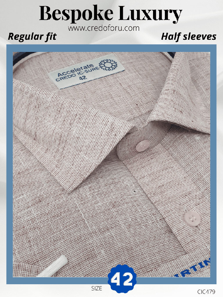 Raymond Fabric Light Brown Texture Formal Shirt