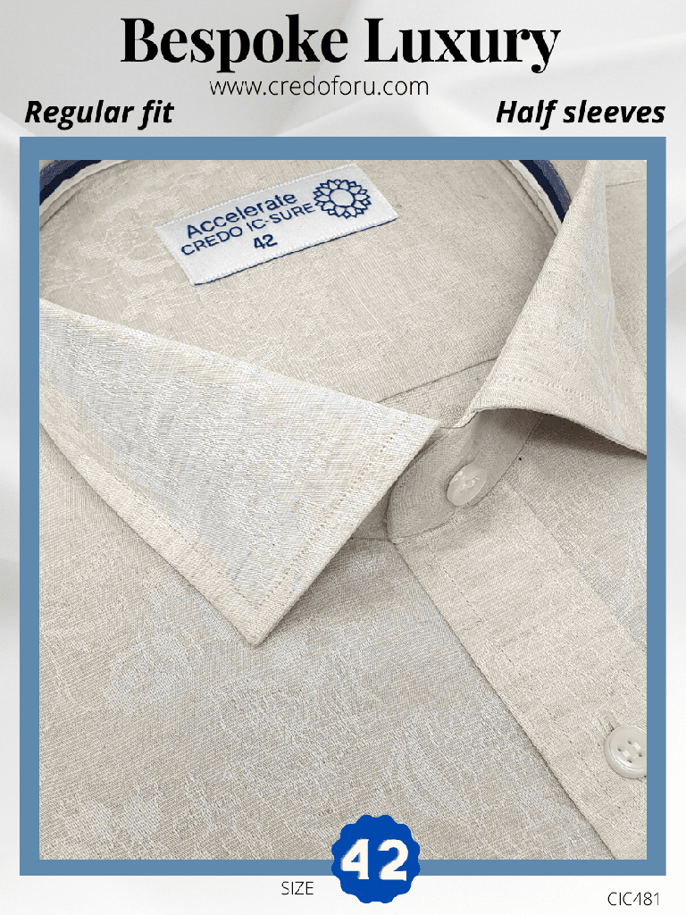 Raymond Fabric Beige Floral Formal Shirt