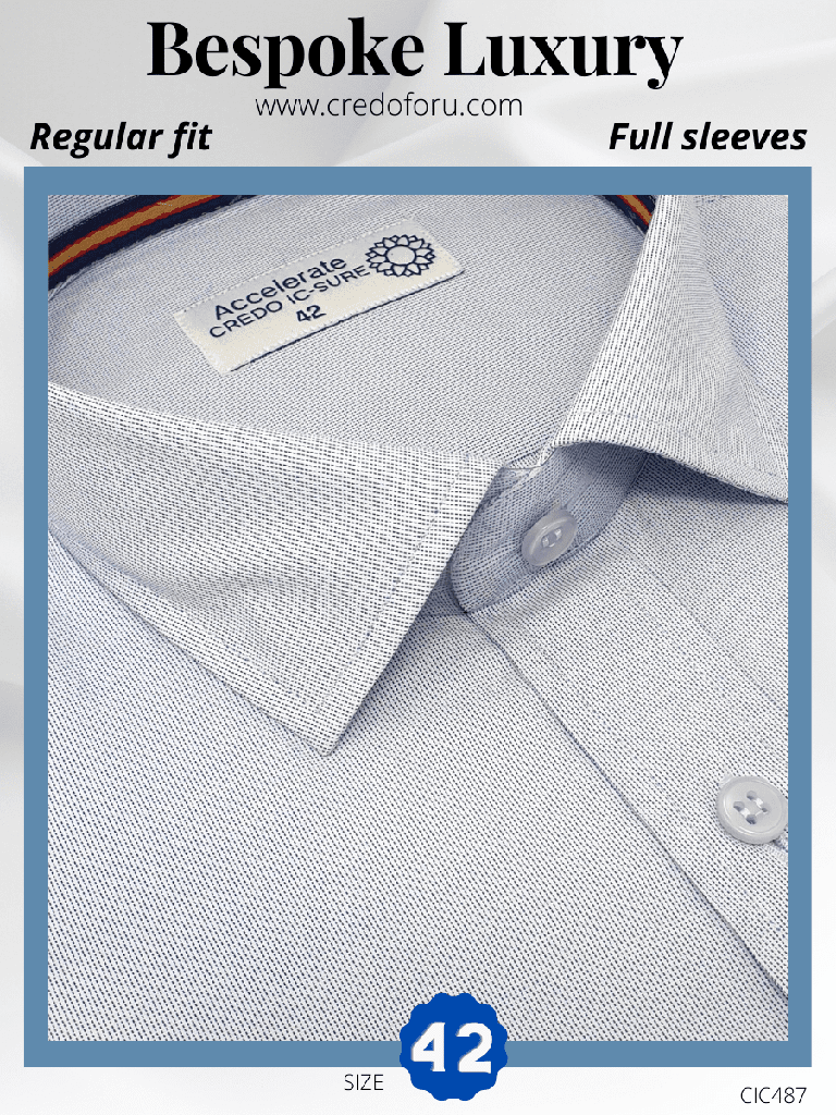 [raymond-fabric-sky-blue-texture-regular-cuff-formal-shirt-42] Raymond Fabric Sky Blue Texture Regular Cuff Formal Shirt