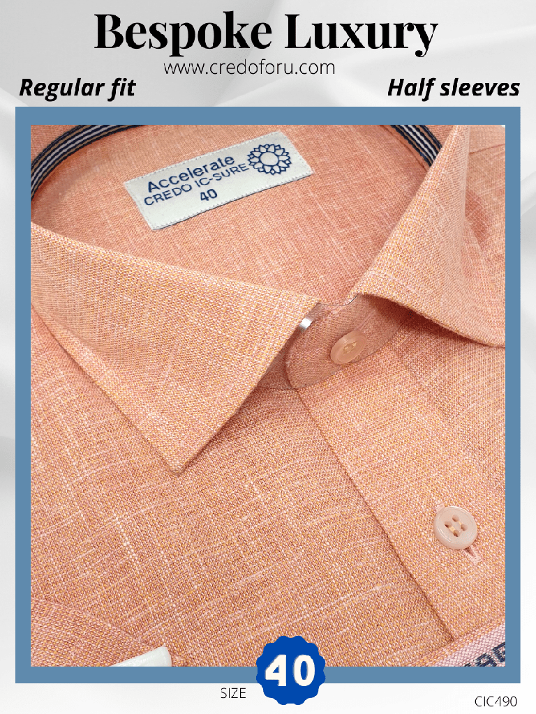 Raymond Fabric Peach & White Texture Formal Shirt