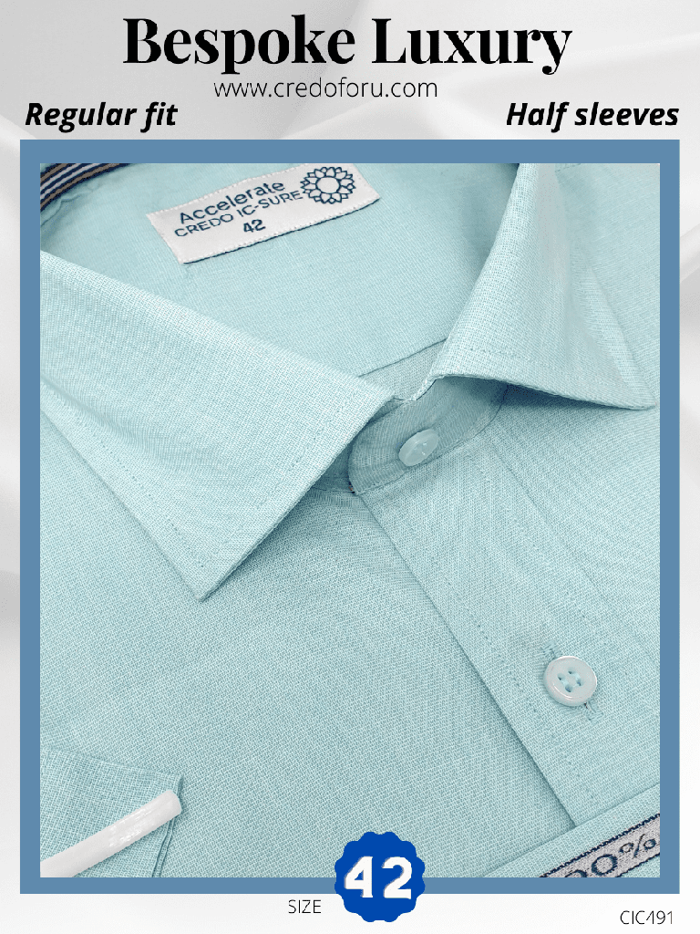 Raymond Fabric Turquoise Colour Formal Shirt