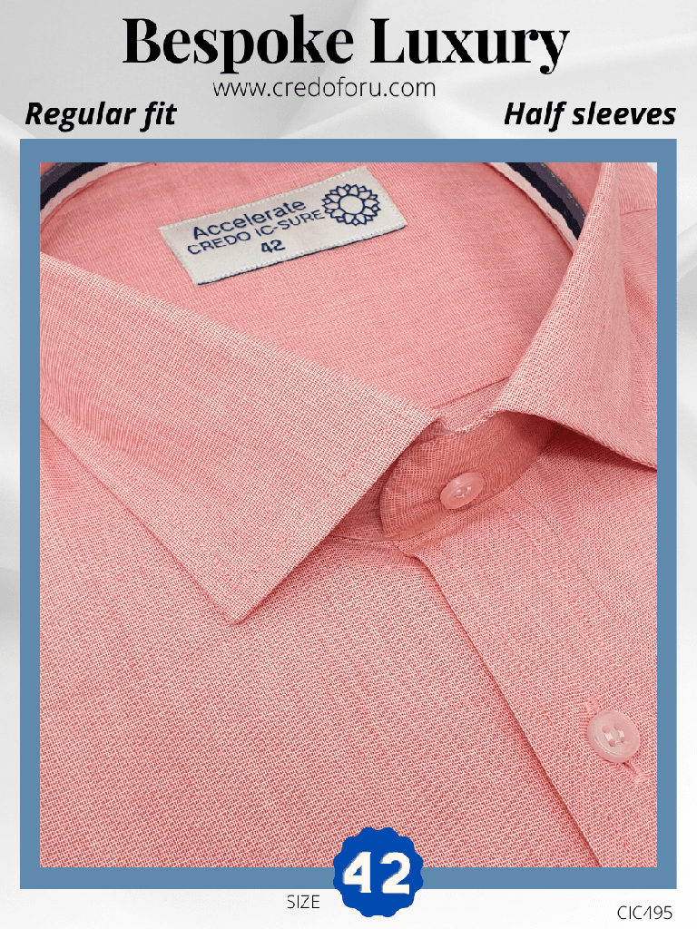 Raymond Fabric Pink Texture Half Sleeves Formal Shirt