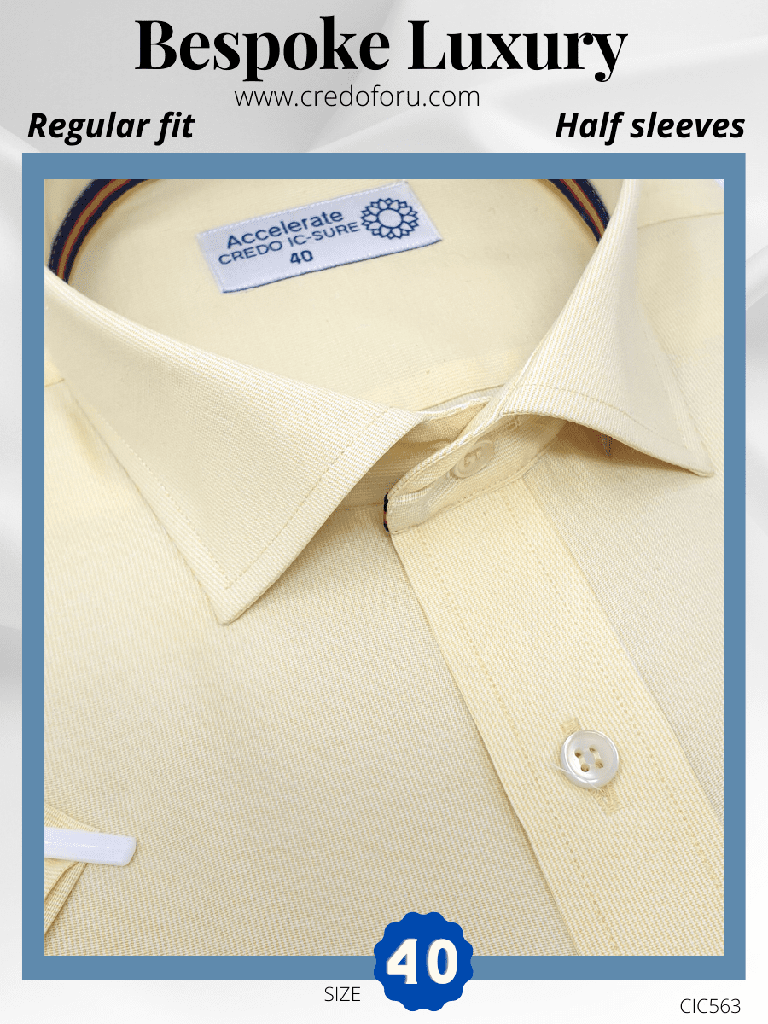 Light Yellow Half Sleeve Formal Shirt(563)