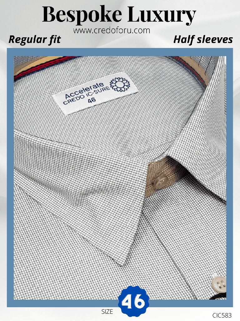 Raymond Fabric White & Olive Texture Formal Shirt(583)