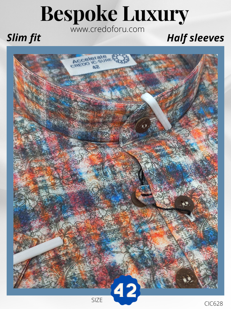 Credo Improted Half Sleeves Multi Colour Printed Kurta(628)