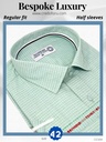 CREDO Imported Green white Check half Sleeve Shirt(694)A