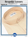 CREDO Imported tap collar cream half Shirt(695)A