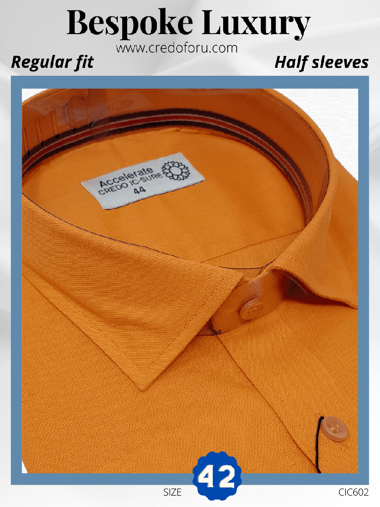 Credo Imported Orange Half Sleeve Shirt(602)