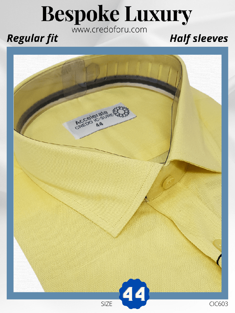 Credo Imported Yellow Half Sleeve Shirt(605)