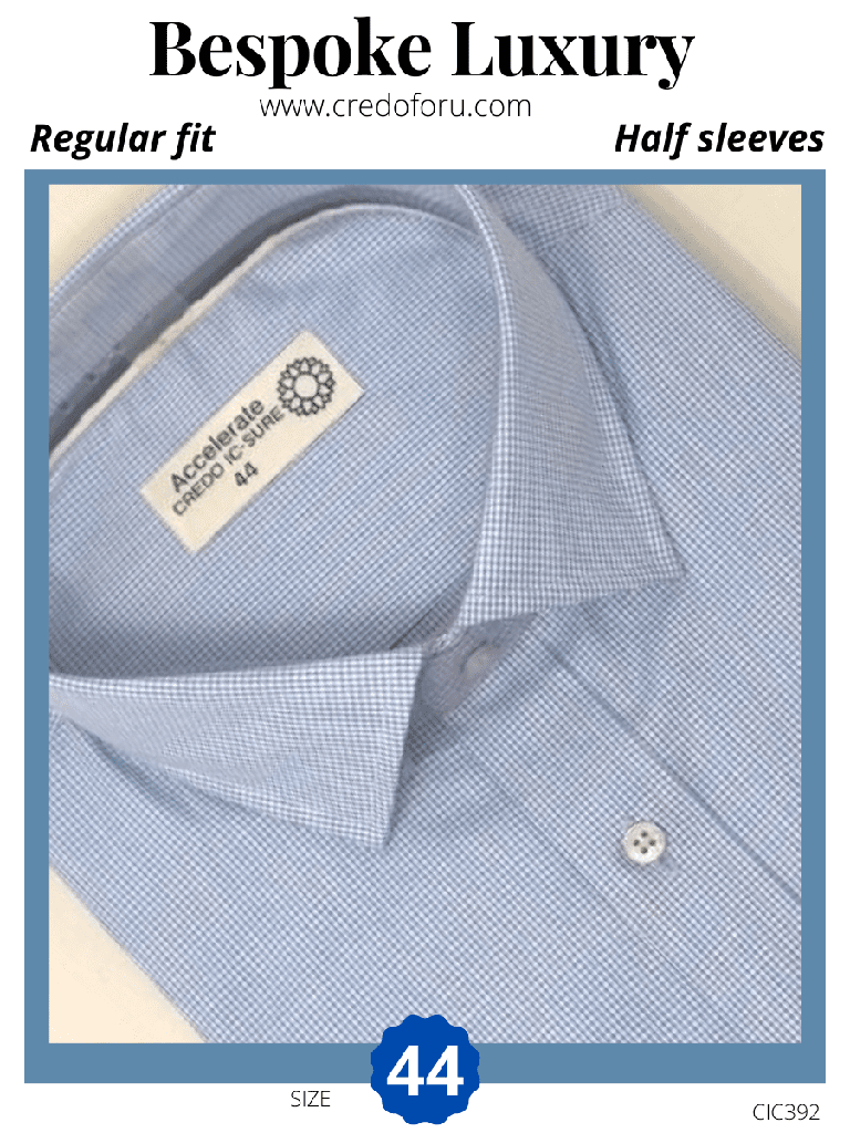 white blue checked shirt