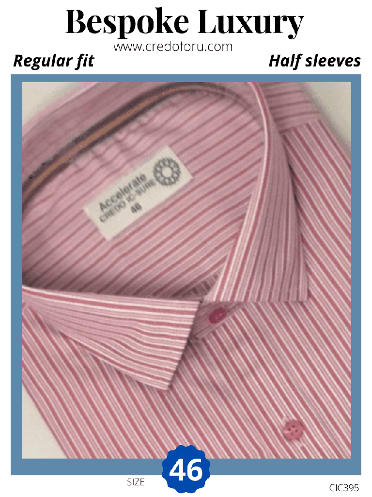 red pink striped half sleeve shirt 719