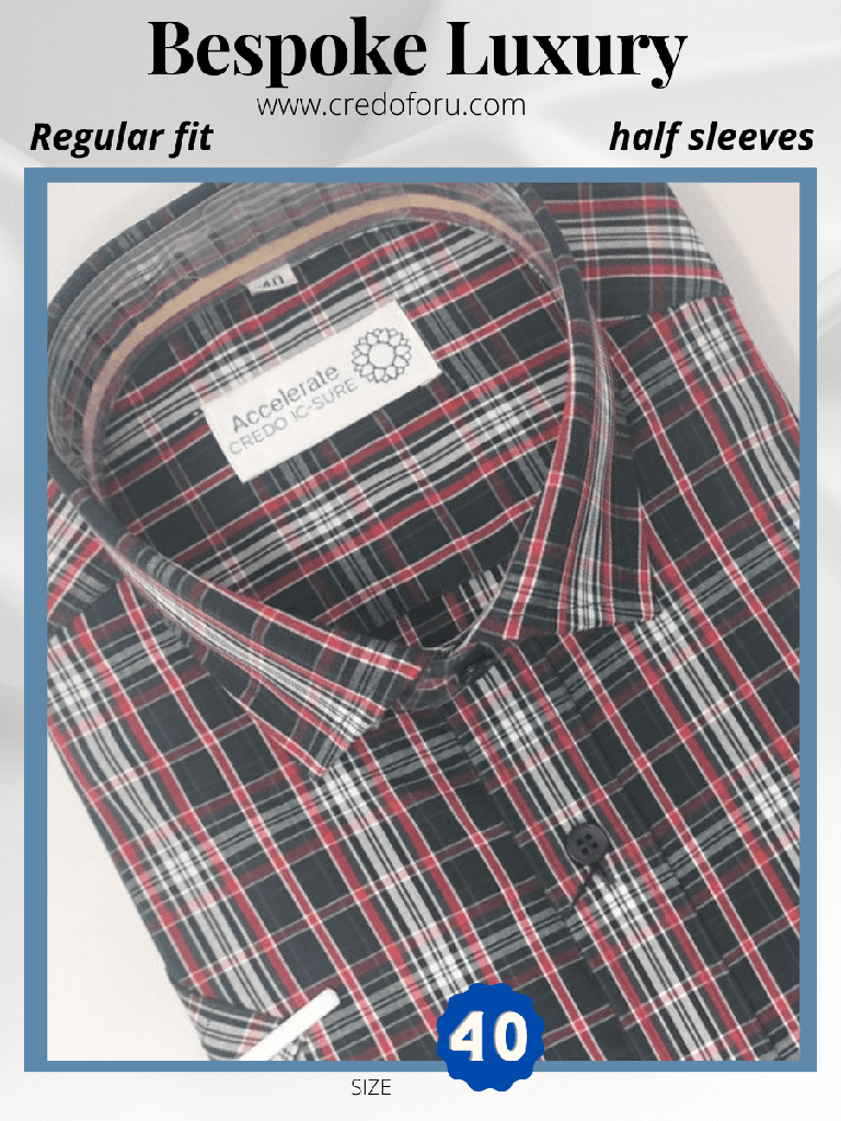 RED AND BLACK STRIPED HALF SLEEVE SHIRT