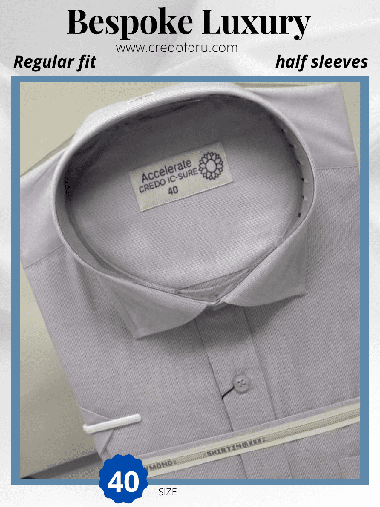 Light gray colour half sleeve formal shirt