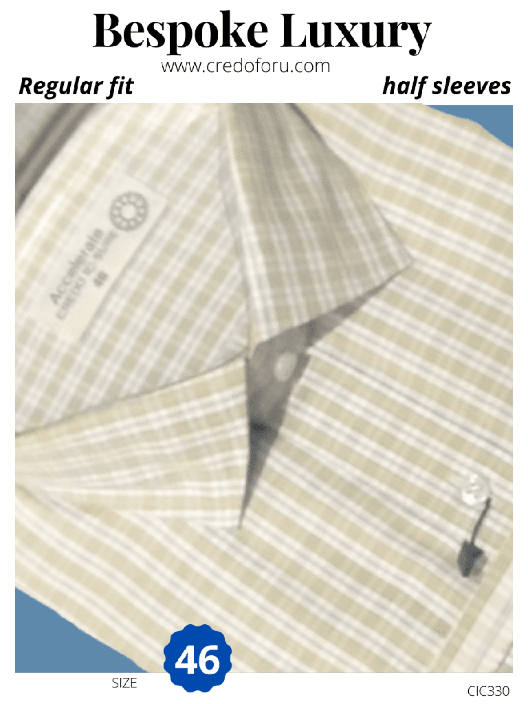 men light yellow half sleeves formal shirt