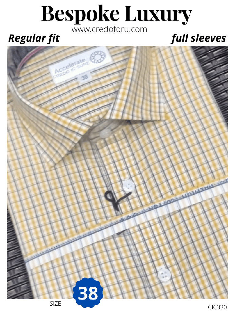 [blue-checked-yellow-colour-full-sleeves-formal-shirt-38-1] Blue checked yellow colour full sleeves formal shirt