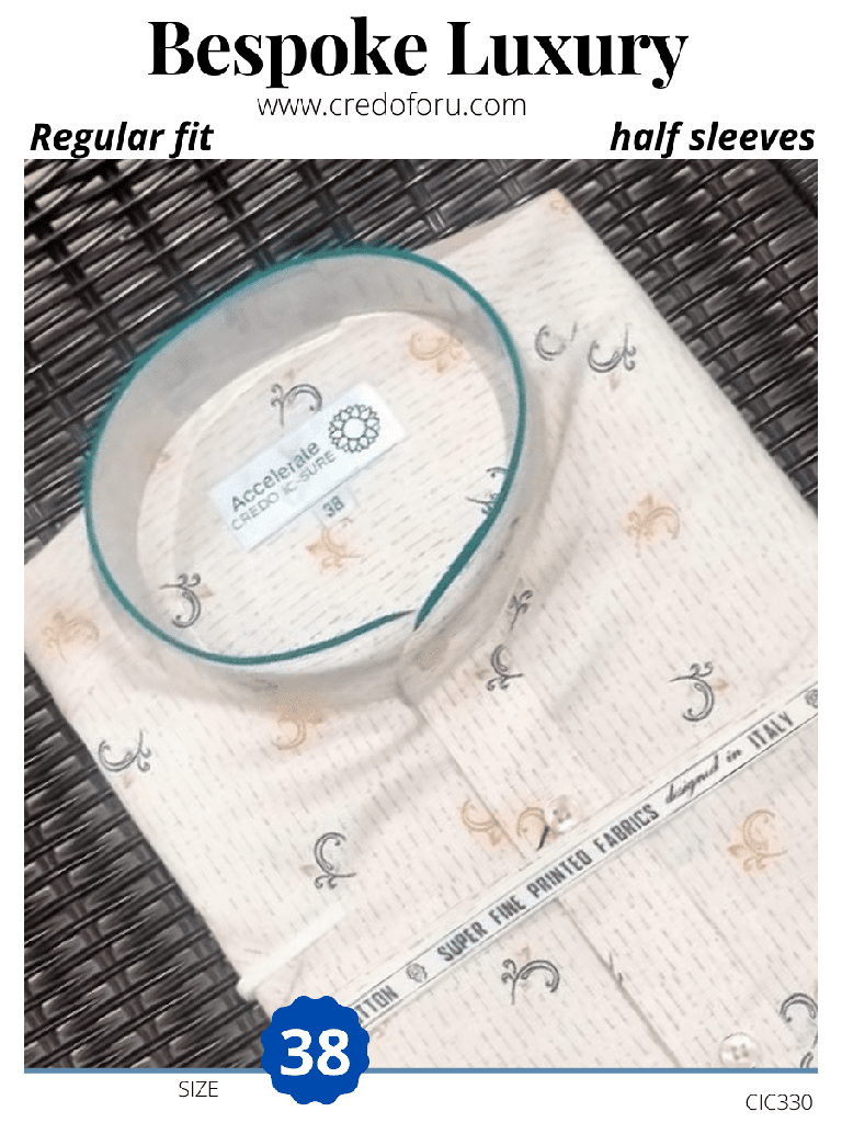 Men off white half sleeves formal shirt