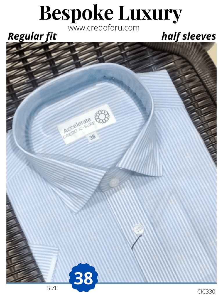 Men light blue half sleeves formal shirt