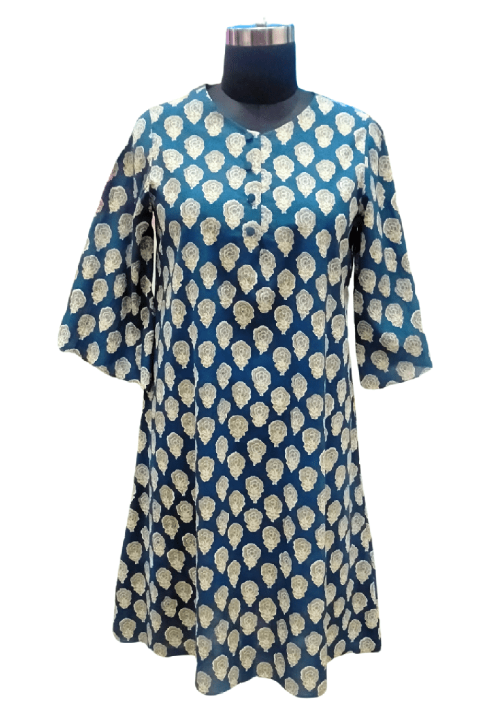 [women-cotton-straight-kurti-blue-1] women Cotton straight kurti