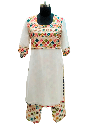 women's multi colour designing white slawar suit.