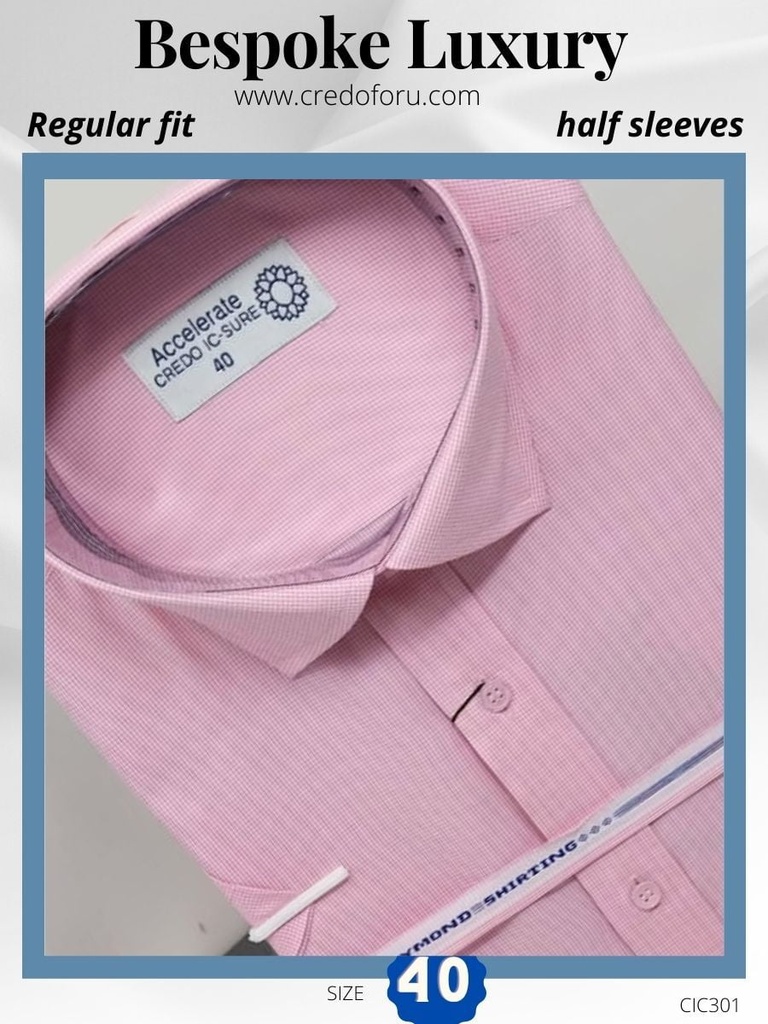 Men half sleeves pink color formal shirt