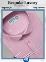 Men half sleeves pink color formal shirt