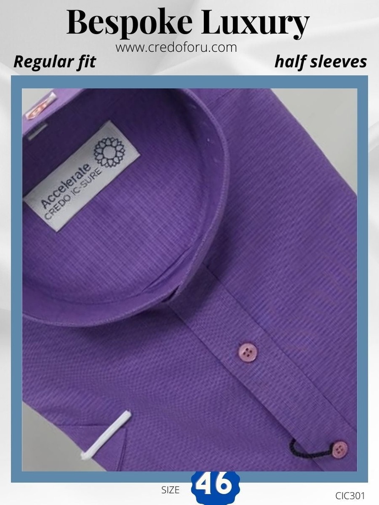 men deep purple half sleeves formal shirt