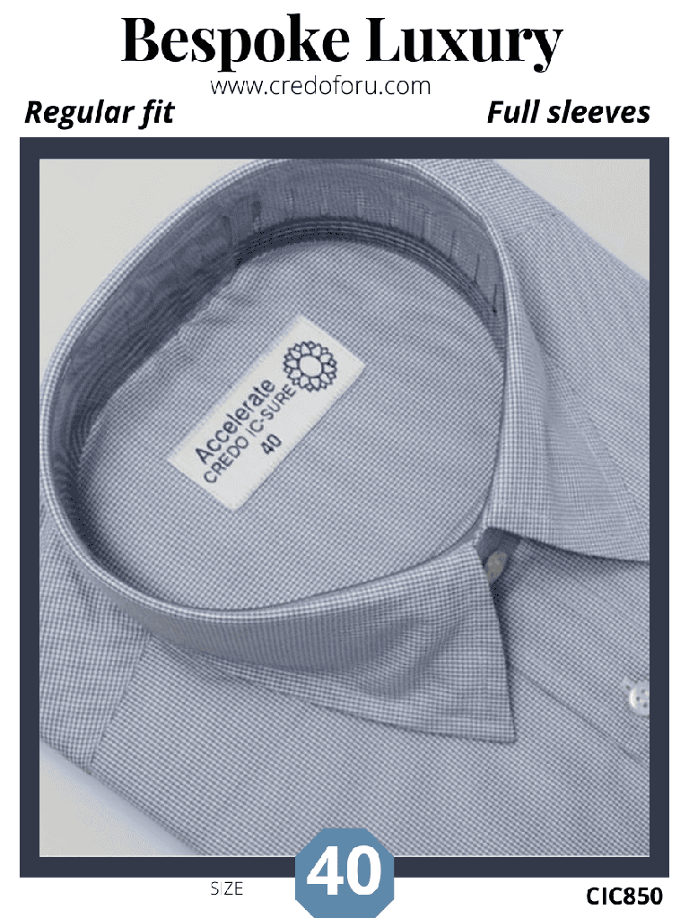 greyish blue printed full sleeve formal shirt ((850)