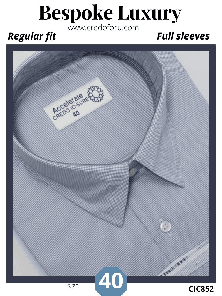 white blue printed full sleeve formal shirt (852)