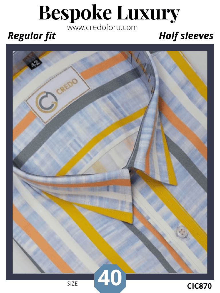 Light multicolor stripe half shirt (870)