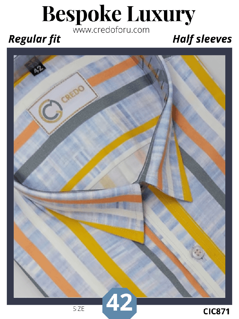 Light multicolor stripe half shirt (871)