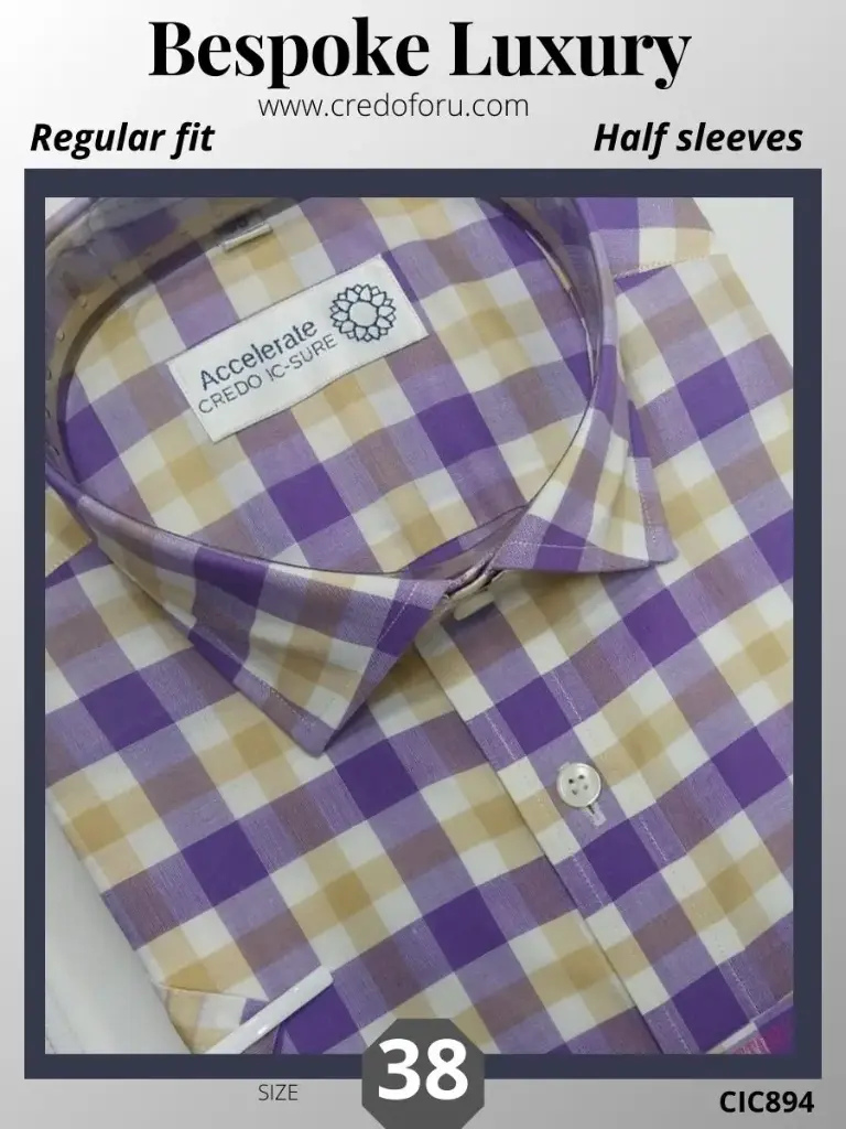 Purple&Yellow Checks Mens Shirt(894)