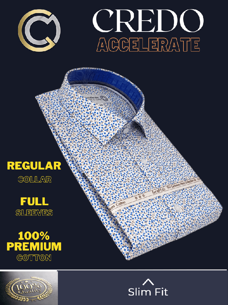 [arvind-fabric-blue-printed-formal-shirt-44] Arvind Fabric Blue Printed Formal Shirt(43)