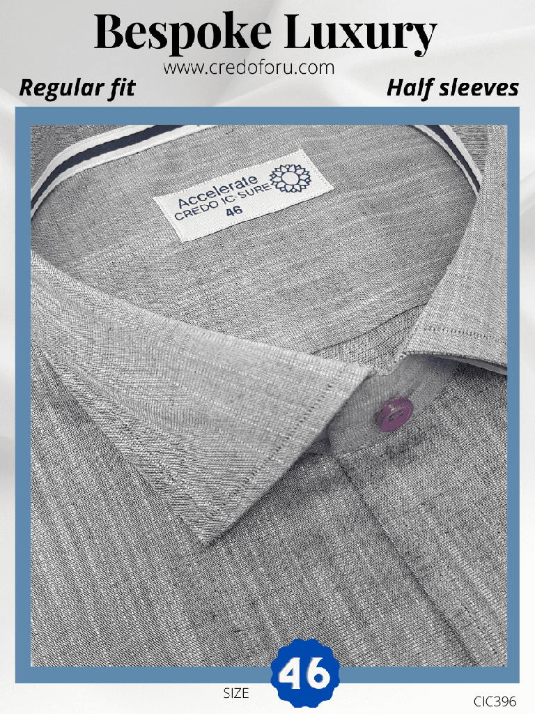 [grey-texture-formal-shirt-46] Grey Texture Formal Shirt(396)