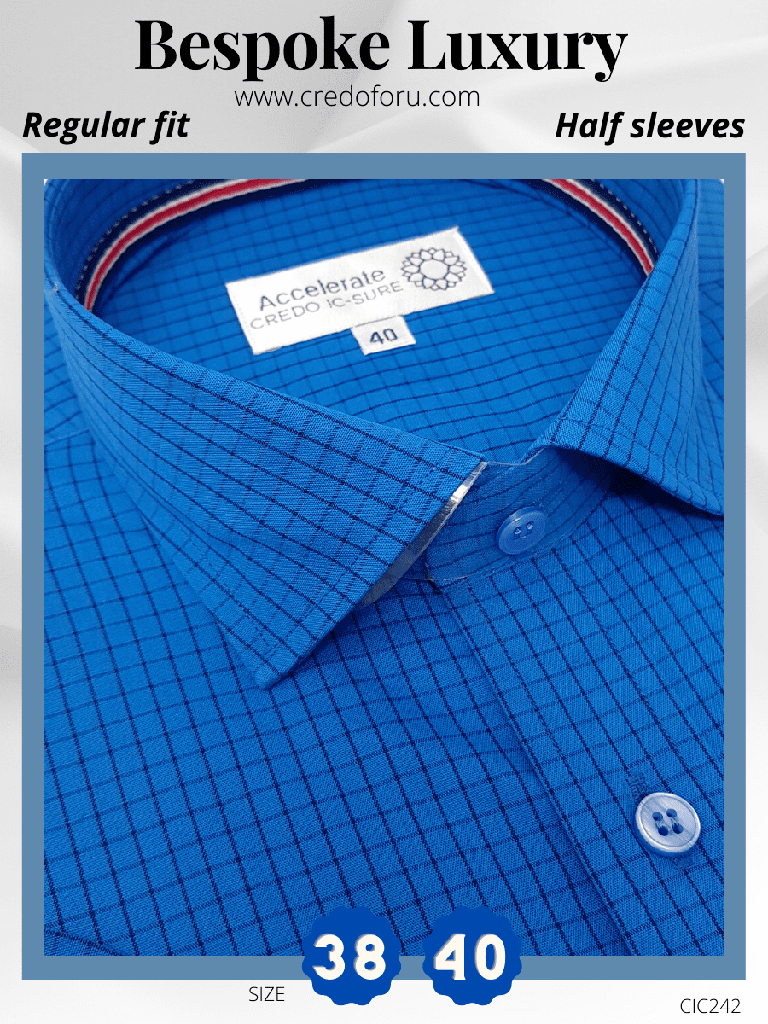 Black Check on Blue Formal Shirt