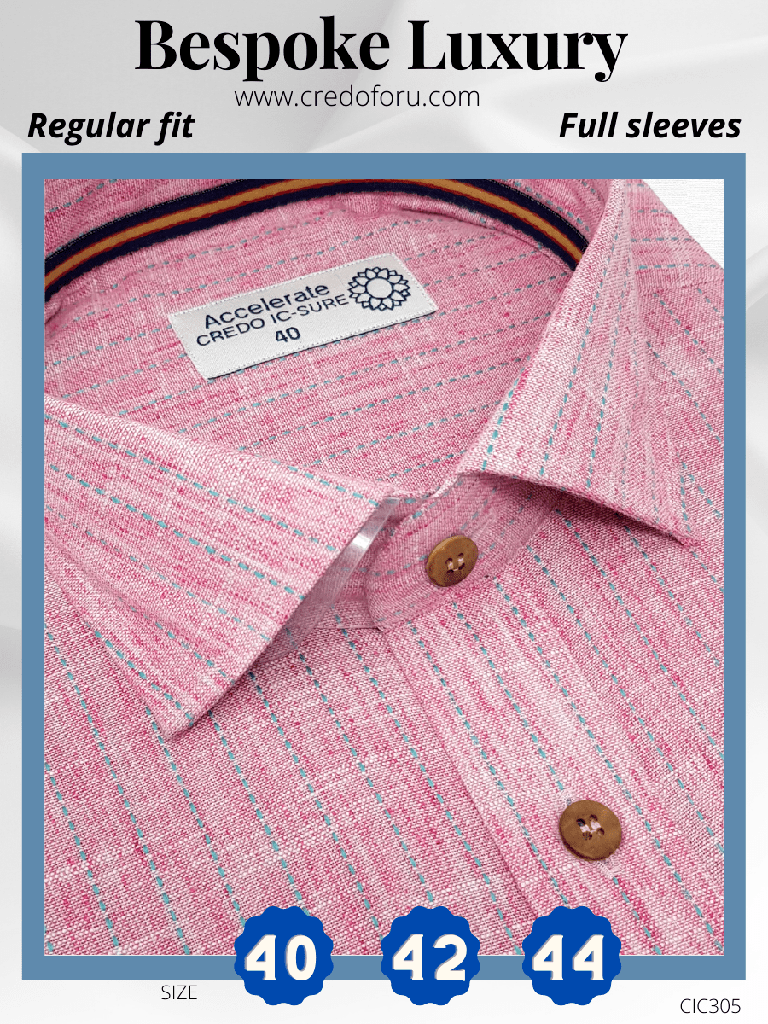 Blue Pink Stripe Formal Shirt(305)