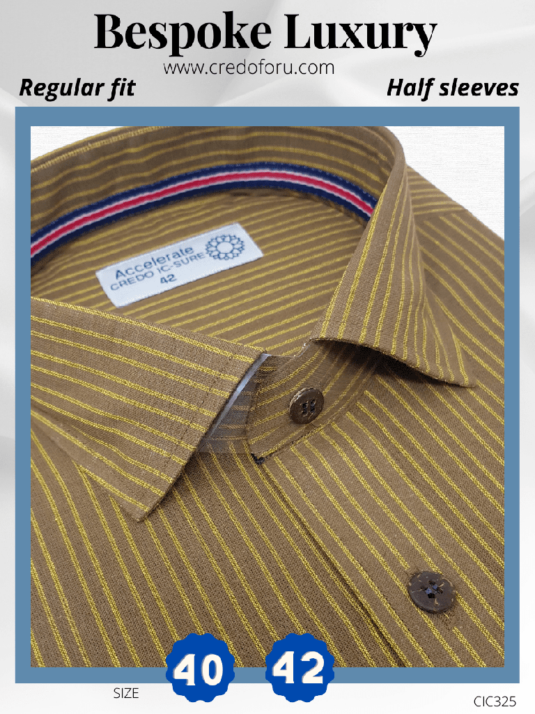 Yellow Stripe on Brown Shirt(325)
