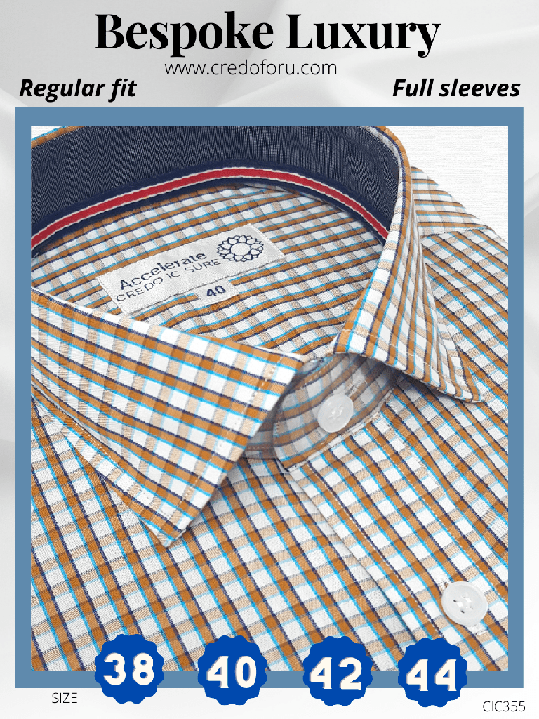 Arvind Fabric Brown Check on White Formal Shirt