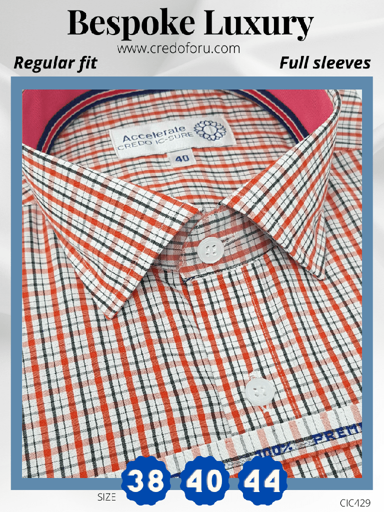 Arvind Fabric Rust Check on White Formal Shirt